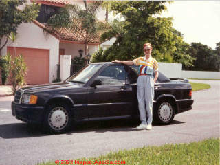 Teal Friedman in Ratmouth Florida with her brown Mercedes (C) Daniel Friedman at InspectApedia.com